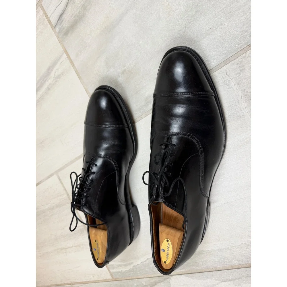 Allen Edmonds Park Avenue Black Leather Cap Toe Oxford Dress Shoes Mens 12 D